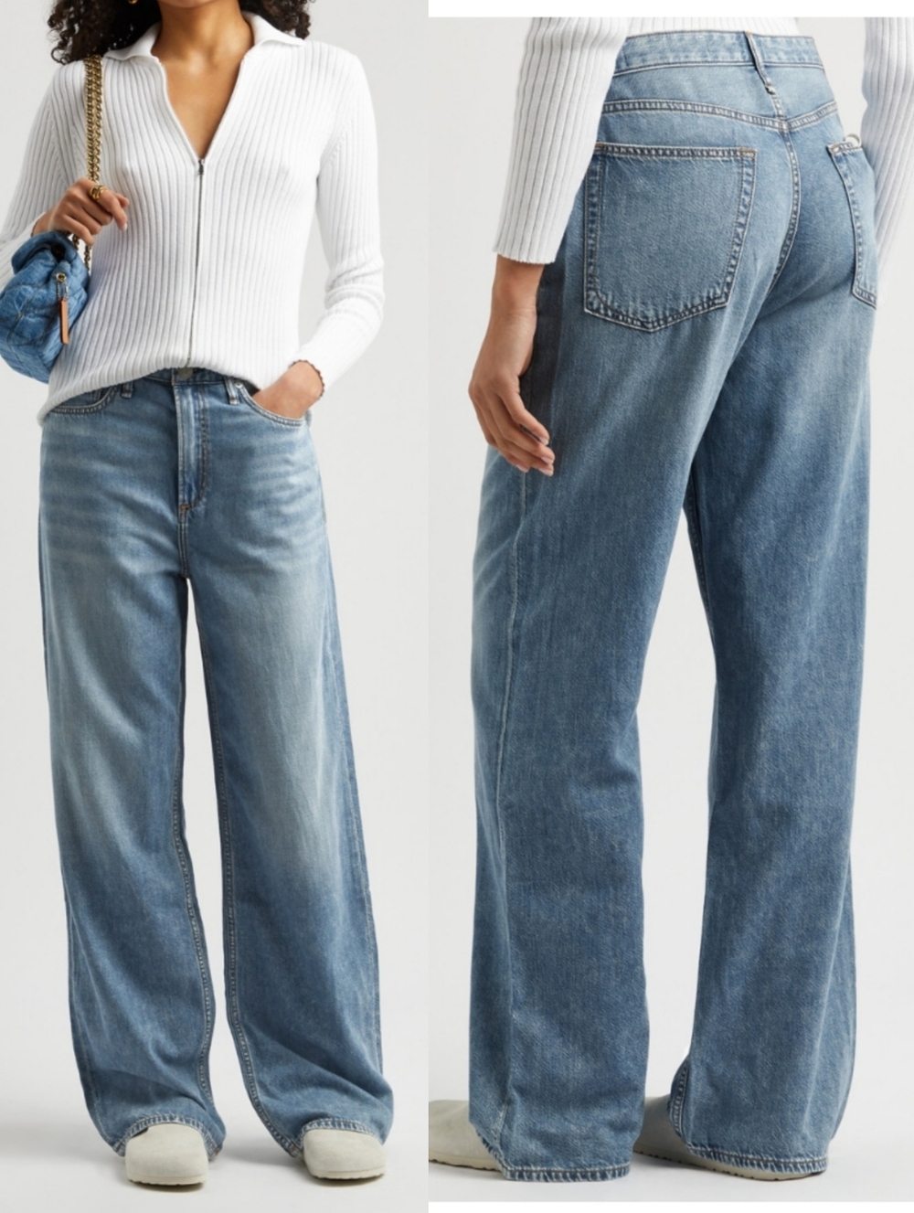 RAG & BONE Logan wide-leg jeans In Audrey Wash Size 30